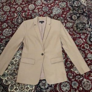 Ann Taylor Beige Blazer Jacket one Button Size 8